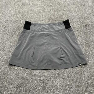 The North Face Skort Womens 4 Gray Black Athletic Stretch Pleated Lined Shorts